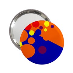 Blue And Orange Dots 2 25  Handbag Mirrors by Valentinaart