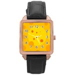 Abstract sun Rose Gold Leather Watch 