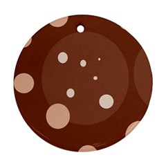 Brown Abstract Design Ornament (round)  by Valentinaart