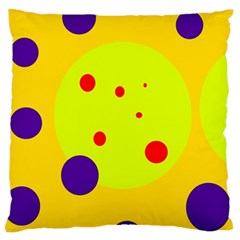 Yellow And Purple Dots Standard Flano Cushion Case (one Side) by Valentinaart