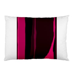 Pink And Black Lines Pillow Case (two Sides) by Valentinaart