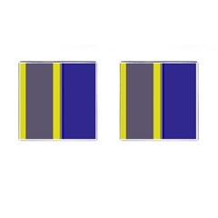 Blue And Yellow Lines Cufflinks (square) by Valentinaart