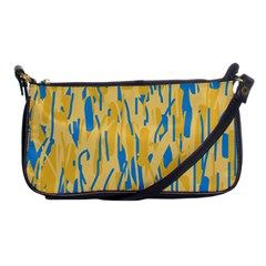Yellow And Blue Pattern Shoulder Clutch Bags by Valentinaart