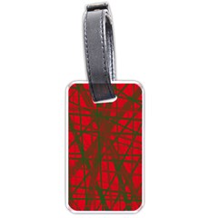 Red Pattern Luggage Tags (one Side)  by Valentinaart