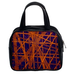 Blue And Orange Pattern Classic Handbags (2 Sides) by Valentinaart