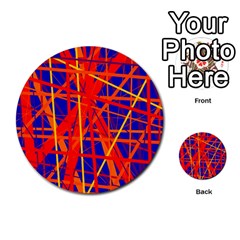 Orange And Blue Pattern Multi-purpose Cards (round)  by Valentinaart