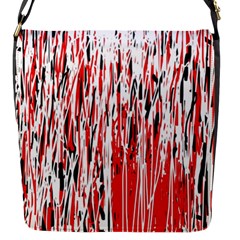 Red, Black And White Pattern Flap Messenger Bag (s) by Valentinaart