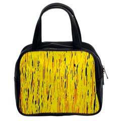 Yellow Pattern Classic Handbags (2 Sides) by Valentinaart