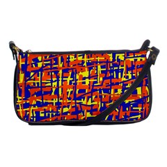 Orange, Blue And Yellow Pattern Shoulder Clutch Bags by Valentinaart
