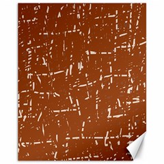 Brown Elelgant Pattern Canvas 11  X 14   by Valentinaart