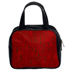 Red Pattern Classic Handbags (2 Sides) by Valentinaart