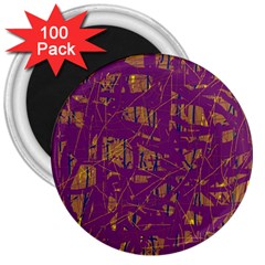 Purple Pattern 3  Magnets (100 Pack) by Valentinaart