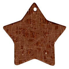 Brown Pattern Star Ornament (two Sides)  by Valentinaart