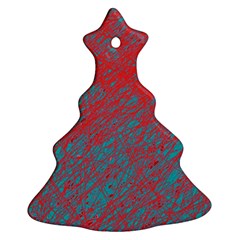 Red And Blue Pattern Ornament (christmas Tree) by Valentinaart