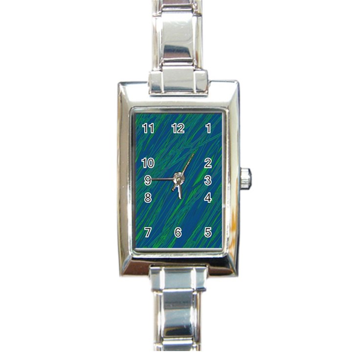 Green pattern Rectangle Italian Charm Watch