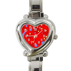 Red Sky Heart Italian Charm Watch by Valentinaart