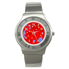 Red Sky Stainless Steel Watch by Valentinaart