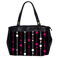 Magenta White And Black Pattern Office Handbags (2 Sides)  by Valentinaart