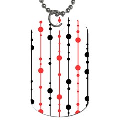 Red, Black And White Pattern Dog Tag (one Side) by Valentinaart