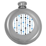 Blue, white and black pattern Round Hip Flask (5 oz)