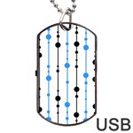 Blue, white and black pattern Dog Tag USB Flash (One Side)