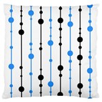 Blue, white and black pattern Large Flano Cushion Case (Two Sides)