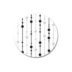 Black And White Elegant Pattern Magnet 3  (round) by Valentinaart