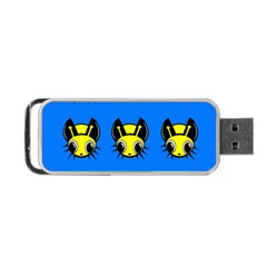 Yellow And Blue Firefies Portable Usb Flash (two Sides) by Valentinaart