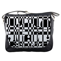 Black And White Pattern Messenger Bags by Valentinaart