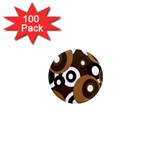 Brown pattern 1  Mini Magnets (100 pack) 