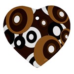Brown pattern Heart Ornament (2 Sides)