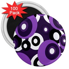 Purple Pattern 3  Magnets (100 Pack) by Valentinaart