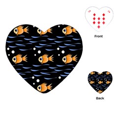 Fish Pattern Playing Cards (heart)  by Valentinaart