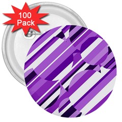 Purple Pattern 3  Buttons (100 Pack)  by Valentinaart