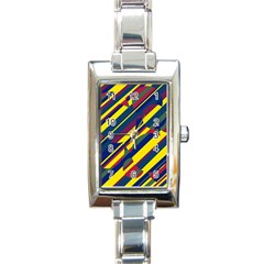 Colorful Pattern Rectangle Italian Charm Watch by Valentinaart