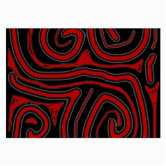 Red And Black Abstraction Large Glasses Cloth (2-side) by Valentinaart