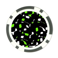 Green, Black And White Pattern Poker Chip Card Guards (10 Pack)  by Valentinaart