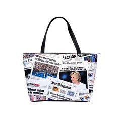 Hillary 2016 Historic Newspaper Collage Shoulder Handbags by blueamerica
