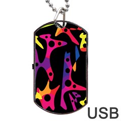 Colorful Pattern Dog Tag Usb Flash (one Side) by Valentinaart