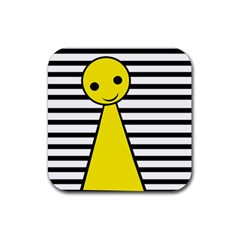 Yellow Pawn Rubber Coaster (square)  by Valentinaart