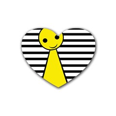 Yellow Pawn Rubber Coaster (heart)  by Valentinaart