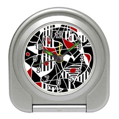 Artistic Abstraction Travel Alarm Clocks by Valentinaart