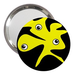 Yellow Amoeba 3  Handbag Mirrors by Valentinaart