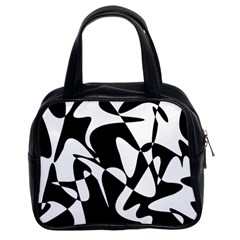 Black And White Elegant Pattern Classic Handbags (2 Sides) by Valentinaart