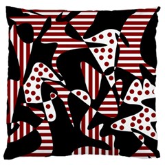 Red, Black And White Abstraction Large Flano Cushion Case (two Sides) by Valentinaart
