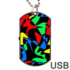 Colorful Abstraction Dog Tag Usb Flash (two Sides)  by Valentinaart