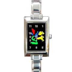 Colorful Abstraction Rectangle Italian Charm Watch by Valentinaart