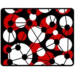 Red, Black And White Pattern Double Sided Fleece Blanket (medium)  by Valentinaart