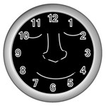 Sleeping face Wall Clocks (Silver) 