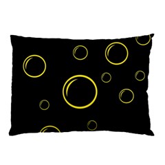 Yellow Bubbles Pillow Case by Valentinaart